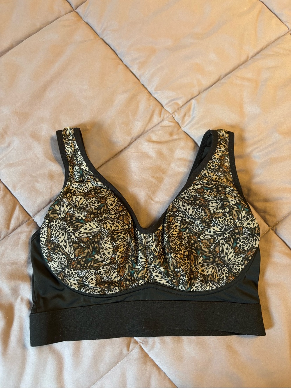 Rhonda Shear Black & Cream Printed Bralette